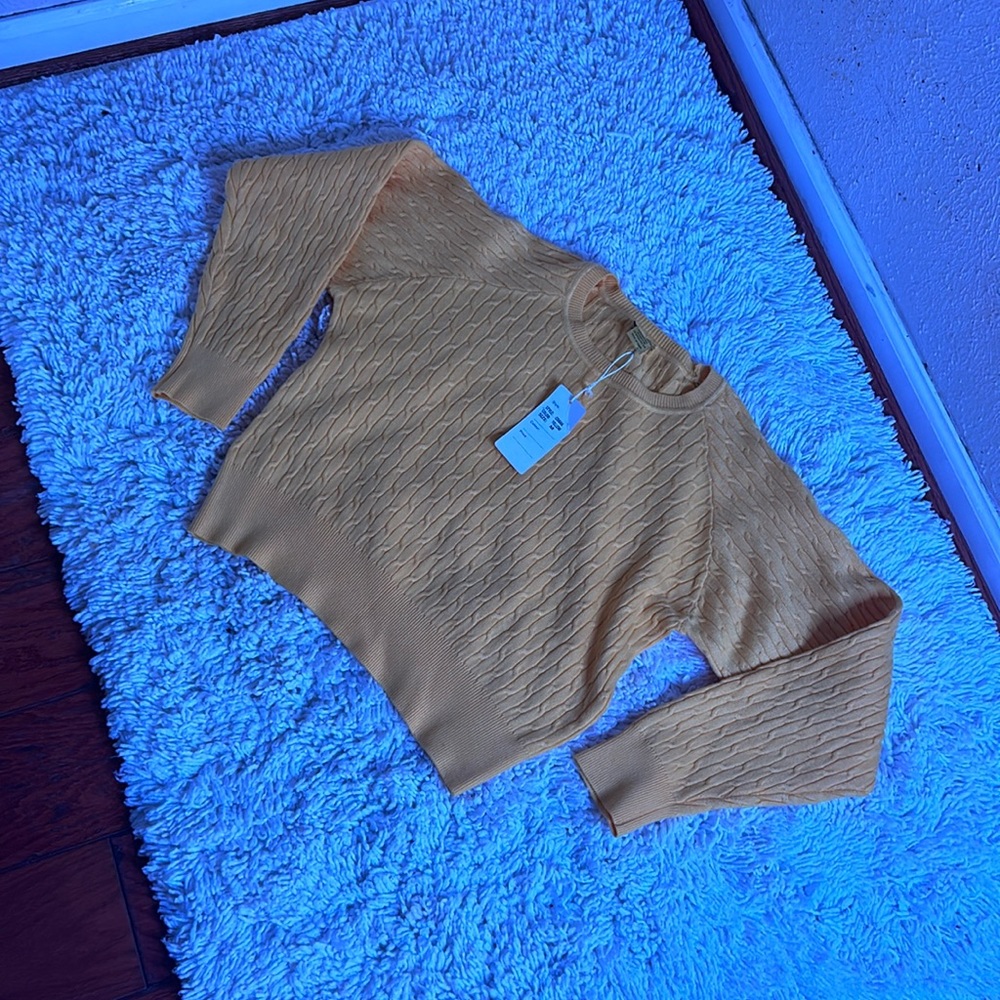Yellow Sweater Crop Top